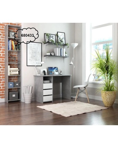 Kompüter masası Marina 3563_M25Stol3PlokiOtkritiyBetmix, LDSP, 75x52x104 sm, boz/ağ