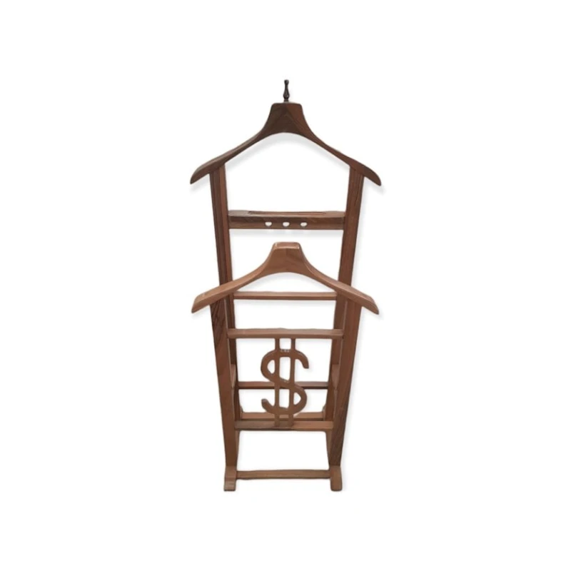 Вешалка для одежды, двойная, дерево, 130x40 см Вешалка для одежды, двойная, дерево, 130x40 см