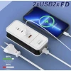 Şəbəkəli filtr 2xUSB2XPD 50W, 4 port, hədiyyə + 2 USB kabel