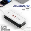 Şəbəkəli filtr 2xUSB2XPD 50W, 4 port, hədiyyə + 2 USB kabel