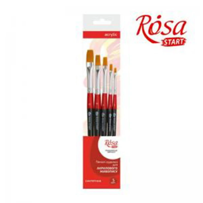 Fırça dəsti Rosa Studio 11, sintetika, yastı №2, 3, 6, 10, 12 Fırça dəsti Rosa Studio 11, sintetika, yastı №2, 3, 6, 10, 12