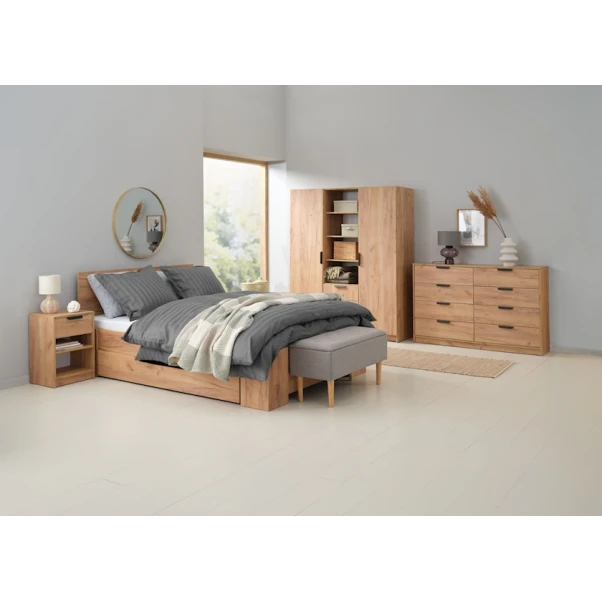 Комод JYSK Jenslev, 139x89x36 см, 8 ящиков, коричневый Комод JYSK Jenslev, 139x89x36 см, 8 ящиков, коричневый