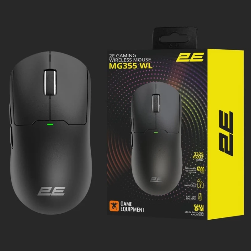 Мышь 2E MG355 WL RGB Black - 2E-MG355UBK-WL Мышь 2E MG355 WL RGB Black - 2E-MG355UBK-WL