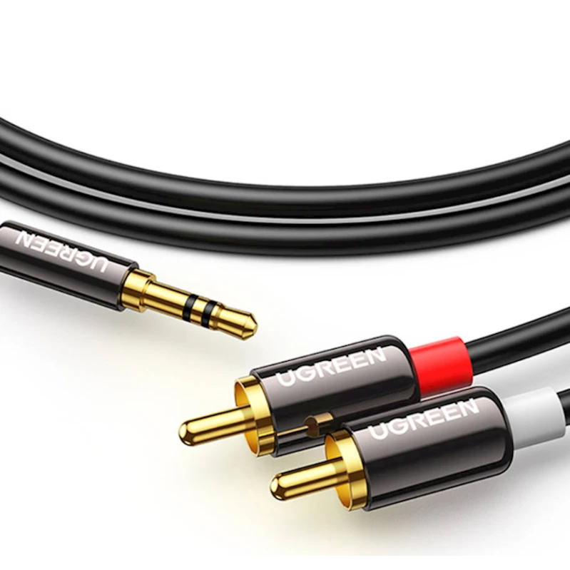 Кабель Ugreen AV116 Mini Jack 3.5mm to 2x RCA, 1.5 м