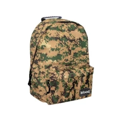 Школьный рюкзак Mood 580442 хаки, текстиль, разноцветный, унисекс, 35x15x40 см