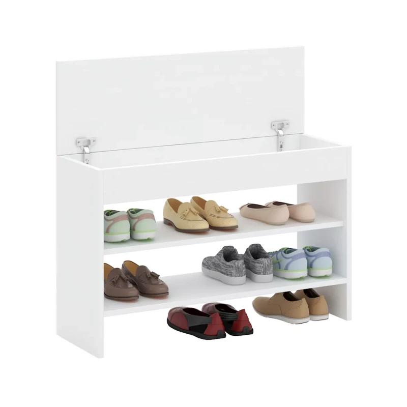 Подставка для обуви, ЛДСП, белое тиснение, 55x28x78 см