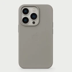 Чехол MagSafe Leather Case для Apple iPhone 15 Pro Max Silver