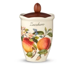 Емкость для хранения сахара NuovaCer 7370/2-PES, керамика/дерево, 19 см