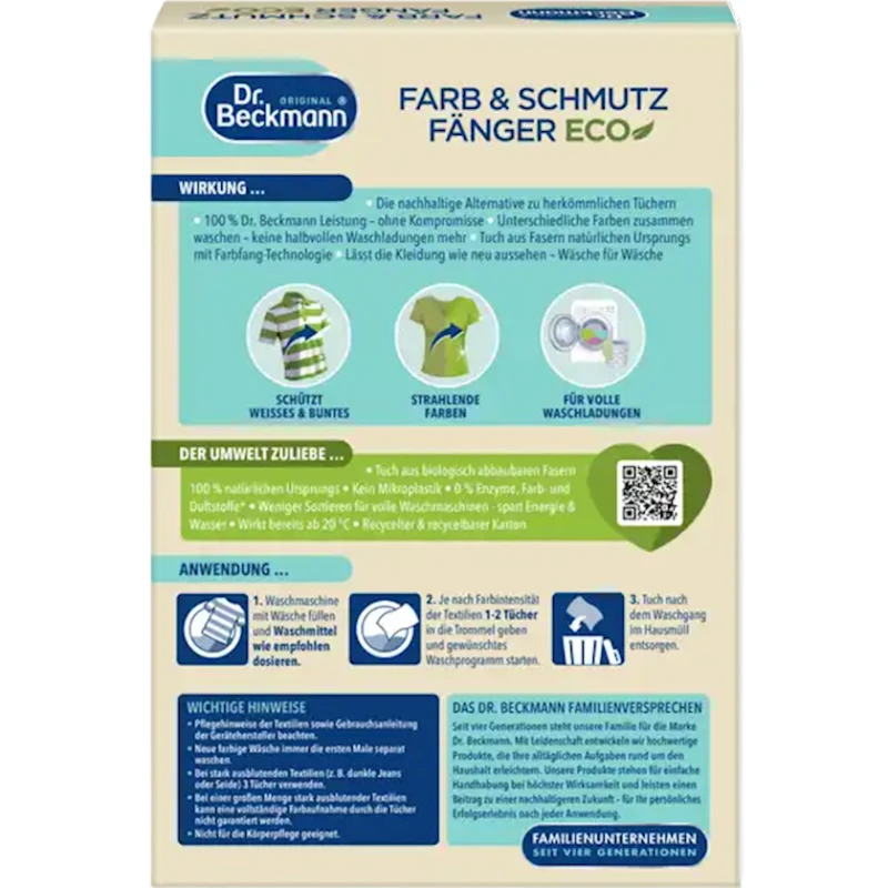Cалфетки для стирки цветной одежда Dr. Beckmann, 22 шт Cалфетки для стирки цветной одежда Dr. Beckmann, 22 шт