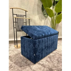 Пуфик 43, ткань, голубой, 40x35x80 см