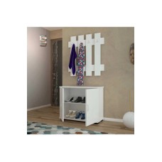 Ayaqqabı üçün tumba dəsti Ev Plus Fulya, LDSP, ağ, 70x127x32 sm