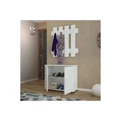 Комплект тумбы для обуви Ev Plus Fulya, ЛДСП, белый, 70x127x32 см