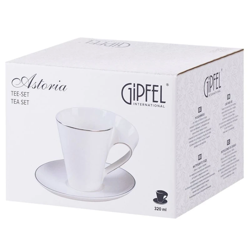 Çay cütü Gipfel Astoria 51889, farfor, ağ, 320 ml
