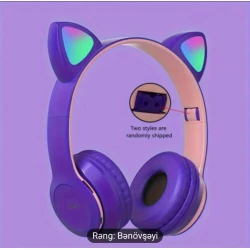 Беспроводные наушники P47M, 7-цветная подсветка, фиолетовый цвет