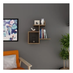 Настенная полка Art Mebel 120, ламинат, 55х55х22 см, коричневая