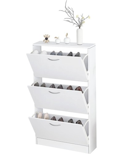 Ayaqqabı üçün tumba Art Mebel, LDSP, ağ, 30х70х110 sm