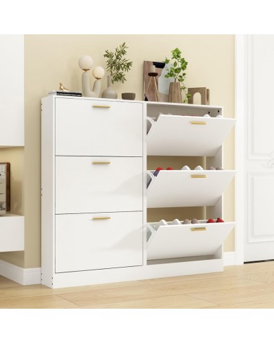 Ayaqqabı üçün tumba Art Mebel, LDSP, ağ, 30х70х110 sm