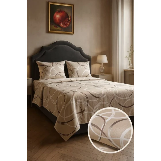 Комплект постельного белья Narlı 1492, простыня 240x260 см, пододеяльник 200x220 см, наволочки 50x70 см 2 шт, поликоттон, двуспальный, разноцветный