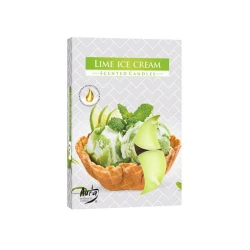 Ətirli şam dəsti Bispol Lime Ice Cream, 6 əd, 1.5x3.9 sm, parafin, 4 saat yanma, şamdanda, yaşıl Ətirli şam dəsti Bispol Lime Ice Cream, 6 əd, 1.5x3.9 sm, parafin, 4 saat yanma, şamdanda, yaşıl