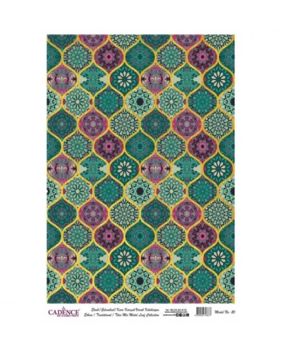 Dekupaj üçün düyü kağızı Cadence Metal Leaf Rice Paper Background Gold 020