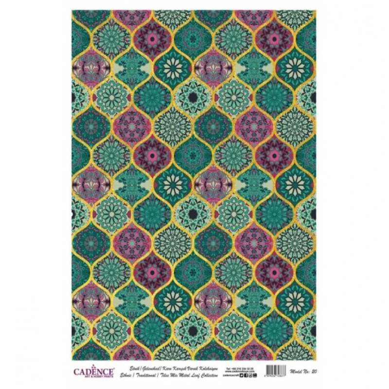 Рисовая бумага для декупажа Cadence Metal Leaf Rice Paper Background Gold 020 Рисовая бумага для декупажа Cadence Metal Leaf Rice Paper Background Gold 020