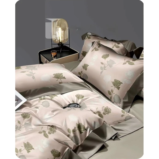 Комплект постельного белья MiraNova CTS-424, пододеяльник 200х220 см, простыня 240х260 см, наволочки 50х70 см, двуспальный, сатин, разноцветный