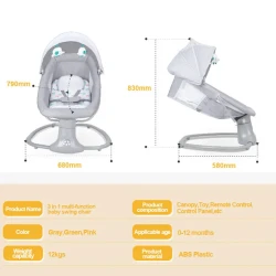 Mногофункциональное кресло-качалка Mastela TB-5975G, серое