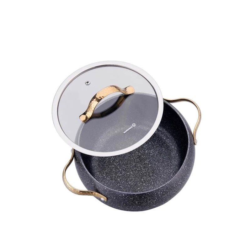 Набор кастрюль Korkmaz Berilla, гранит, черный, 3.5/5.7/3.5/2 л, 7 предметов