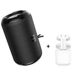 Портативная колонка Hoco HC1 Black + беспроводные наушники Hoco EW74 В подарок