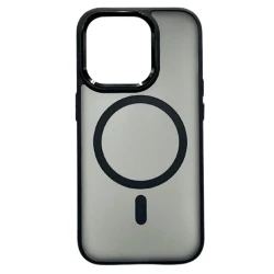 Çexol Magsafe Apple iPhone 15 Pro üçün, Matte Black/Transparent