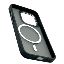 Çexol Magsafe Apple iPhone 15 Pro üçün, Matte Black/Transparent