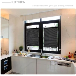 Pəncərə üçün günəşdən qoruyucu pərdə DZHTUF B0C1Y3YCF7, qara, 68x125 sm