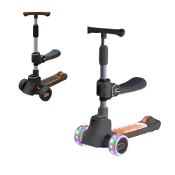 Самокат azr0016 складной, Bluetooth, лёгкий, 2-7 лет, чёрный