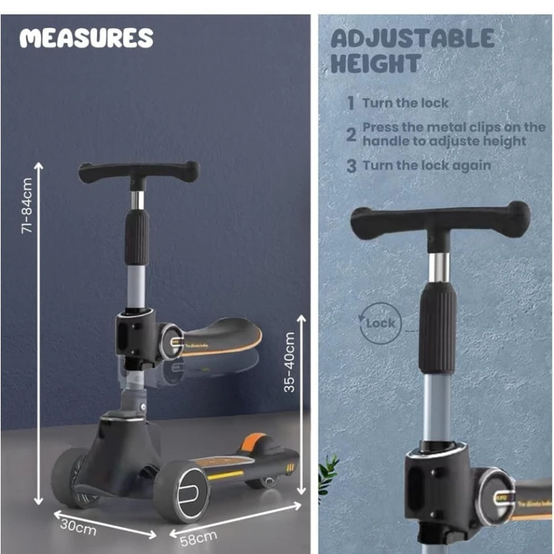 Самокат azr0016 складной, Bluetooth, лёгкий, 2-7 лет, чёрный Самокат azr0016 складной, Bluetooth, лёгкий, 2-7 лет, чёрный