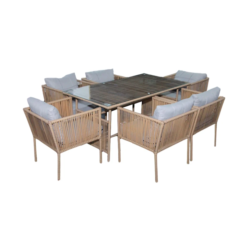 Bağ üçün mebel dəsti 6659/A, 7 əşya, bej/boz