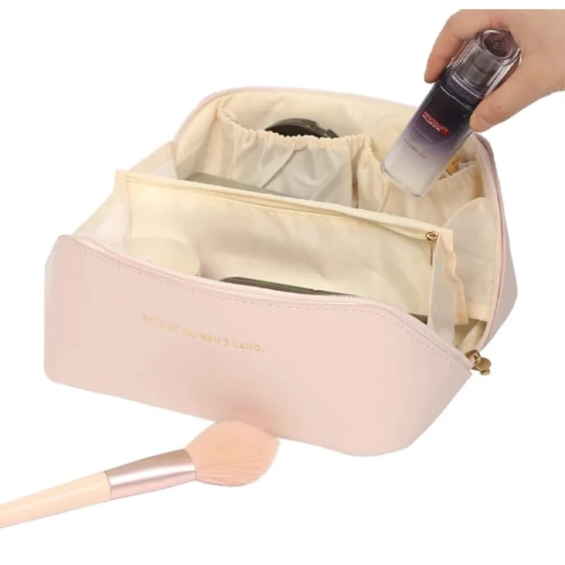 Косметичка, искусственная кожа, розовая 23x11x10 см