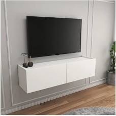 TV üçün tumba ev_12116160, laminat, ağ, 160x35x37 sm