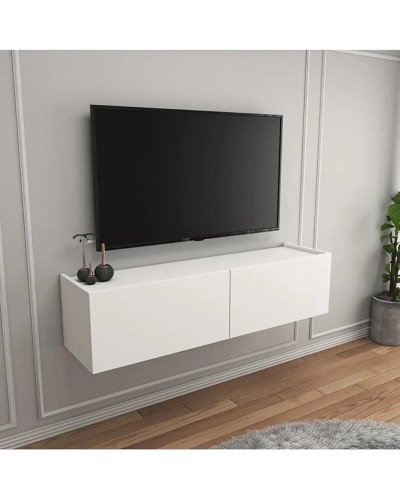 TV üçün tumba ev_12116160, laminat, ağ, 160x35x37 sm
