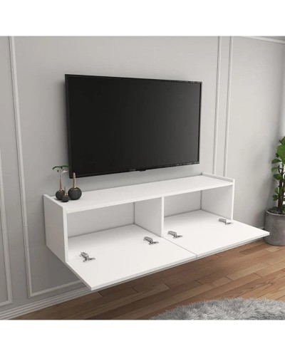 TV üçün tumba ev_12116160, laminat, ağ, 160x35x37 sm