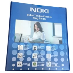 Папка-регистратор Noki A4, с 4 кольцами, 5 см, ПВХ/картон, синий