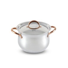 Qazan Gipfel Absolute 2753, 29x29x19 sm, 4.7 l, 20 sm, paslanmayan polad, qapaqla, gümüşü