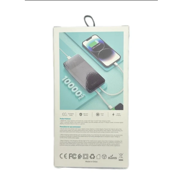 Power bank TUGİN QP 15. 10.000 mAh 22.5 Leed Display