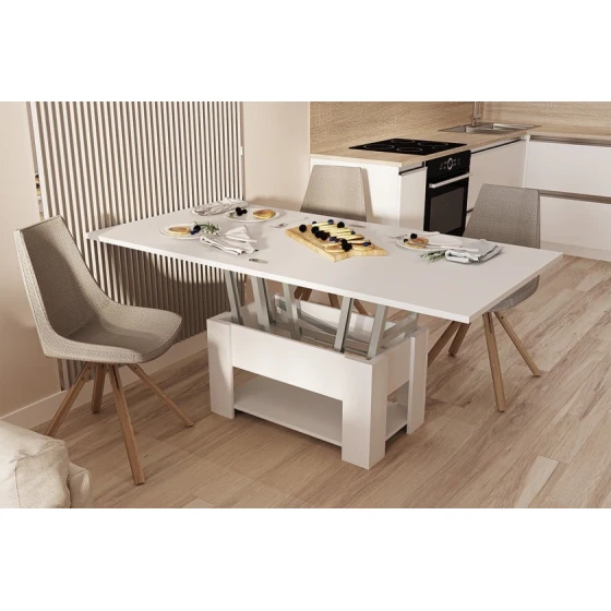 Jurnal masası Art_73, laminat, ağ, 45/75x80/160x80 sm