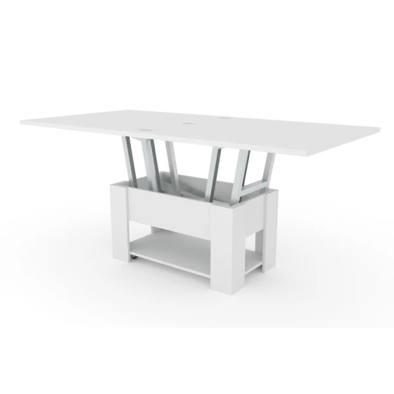 Jurnal masası Art_73, laminat, ağ, 45/75x80/160x80 sm