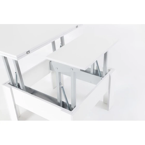 Jurnal masası Art_73, laminat, ağ, 45/75x80/160x80 sm