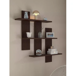 Полка настенная Art Mebel 73, ламинат, 84х84х13 см, коричневая Полка настенная Art Mebel 73, ламинат, 84х84х13 см, коричневая