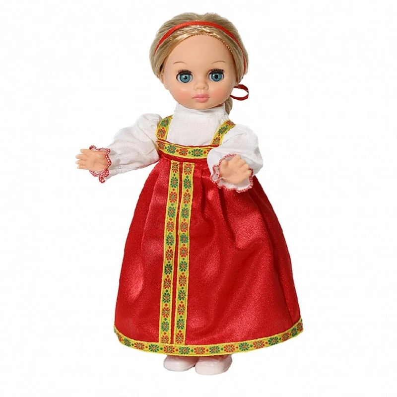 Кукла Весна Эля в русском костюме, 30 см, пластик, с длинными волосами
