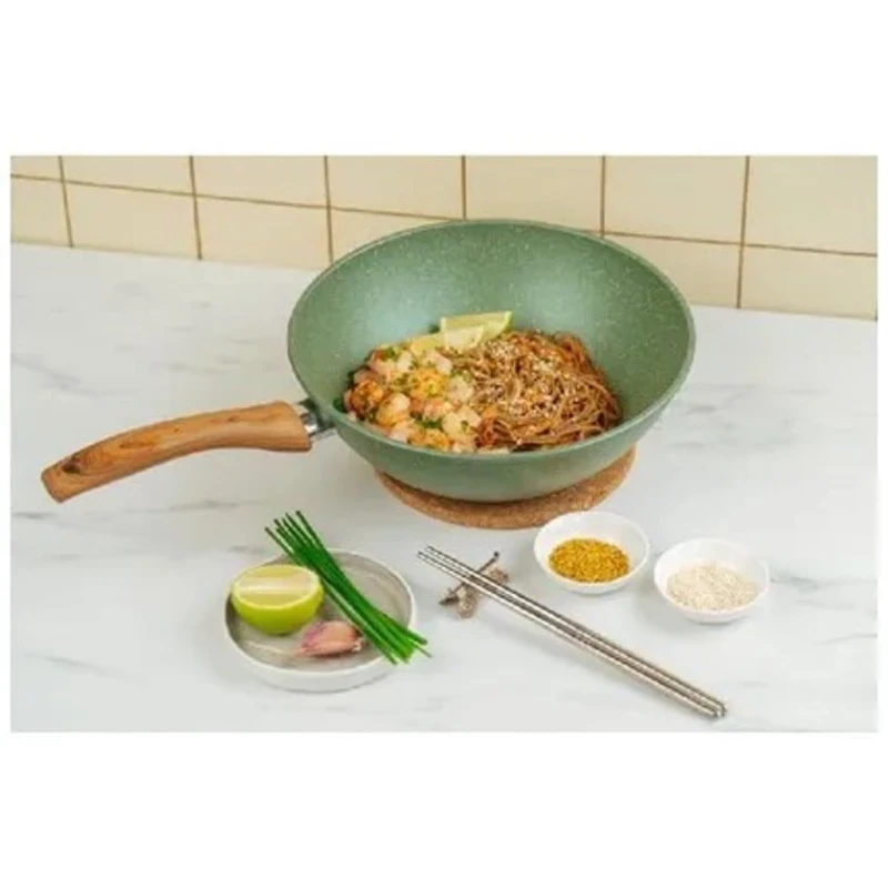 Сковородка NMP Eco Way Wok, алюминий, зеленая, 26 см Сковородка NMP Eco Way Wok, алюминий, зеленая, 26 см
