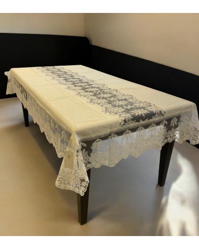 Süfrə NRl-00638, kətan, bej, 160x300 sm