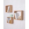 Набор настенных полок Art Mebel 127, ламинат, 3 шт, 30х30x9/27x27x9/24x24x9 см, бежевая
